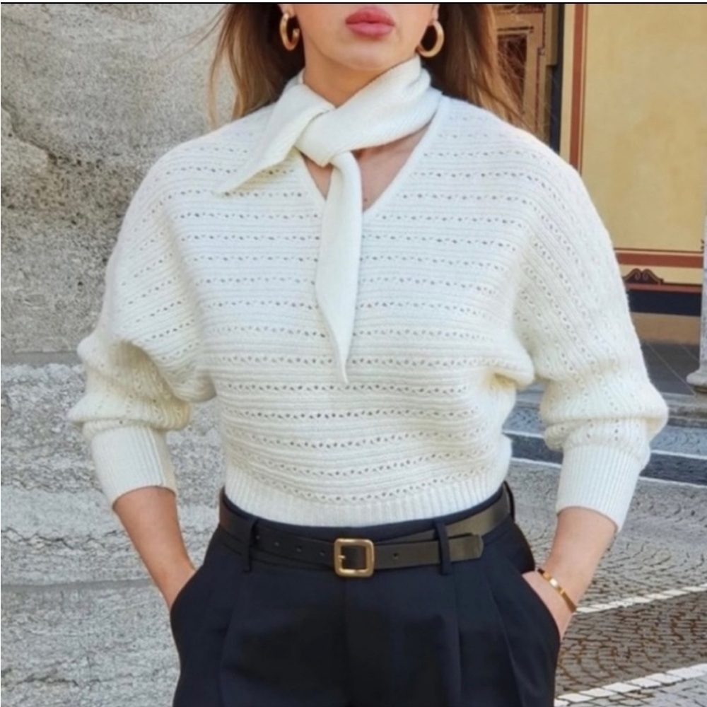 Zara Bow Collar Knit Sweater